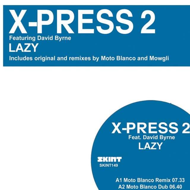 Lazy (feat. David Byrne) - Moto Blanco Mix cover art