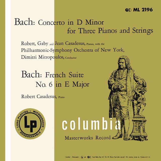 Bach: Concerto for 3 Keyboards & French Suite No. 6 cover art