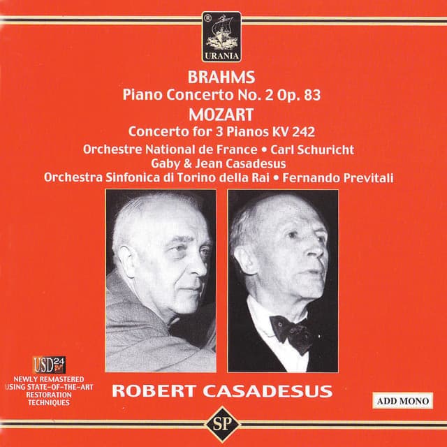 Brahms: Piano Concerto No. 2 - Mozart: Concerto for Three Pianos cover art