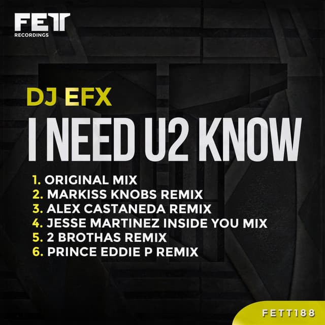 I Need U2 Know - Jesse Martinez Inside You Mix cover art